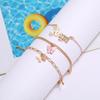 Multi Layer Anklet Letter Animal Shape Pendant Foot Chain Charm Jewelry Gift for Girls Women