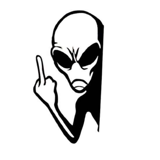 Yousheng Metal Alien Sign Peeping Around Alien Silhouette Sign Garden Decor Flip-off Alien Decoration for Outdoor Yard Tree Fence Post