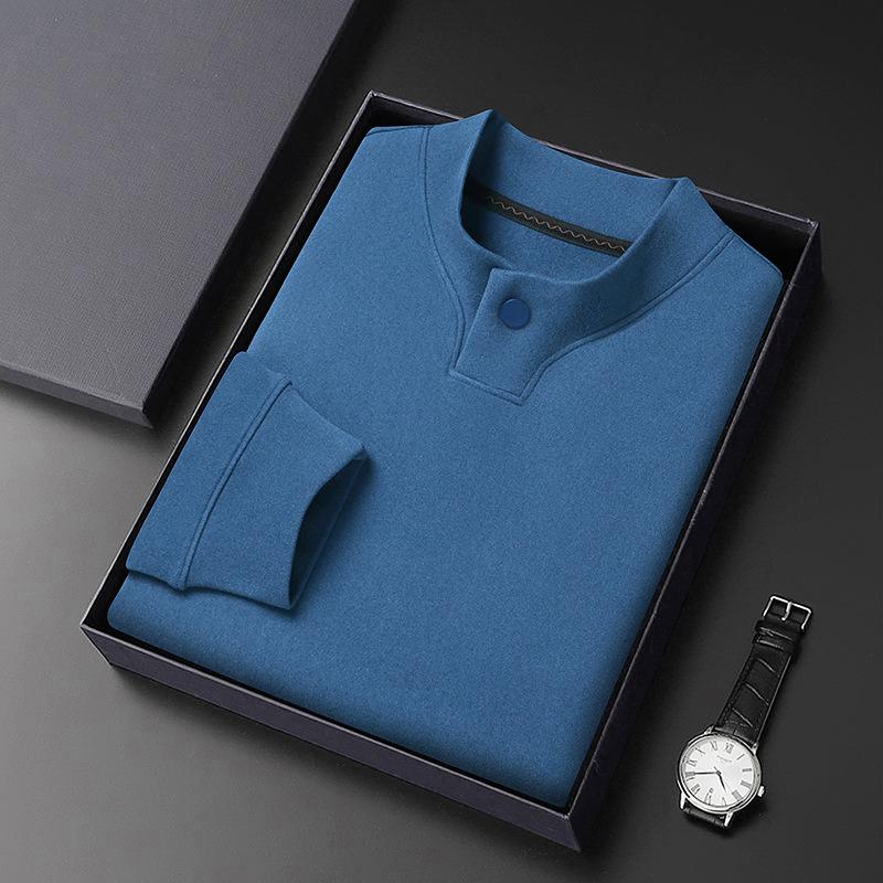 Double-sided Velvet Bottoming Shirt Men's Spring and Autumn Men's T-shirts with Long Sleeves and High Sense of Leisure Pullover Sweater Clothes
