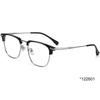 Women's Ultra-Light Pure Titanium Cat-Ear Half-Rim Glasses Frame, Transparent Gray, Prescription-Ready, Anti-Blue Light, Unisex.