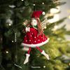 Sitting Elf Doll Angel Pendant Cute Little Girl Christmas Tree Ornaments Hanging Decorations Kids Children Day Gift