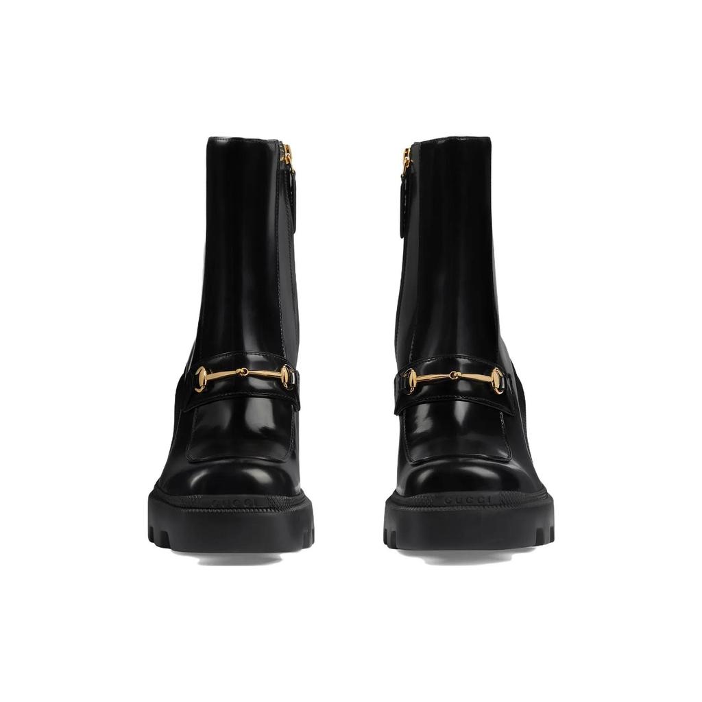 Gucci Womens Horsebit Ankle Boot 'Black' (women's sizes) Black Ankle Boots 750589 AACAT 1000