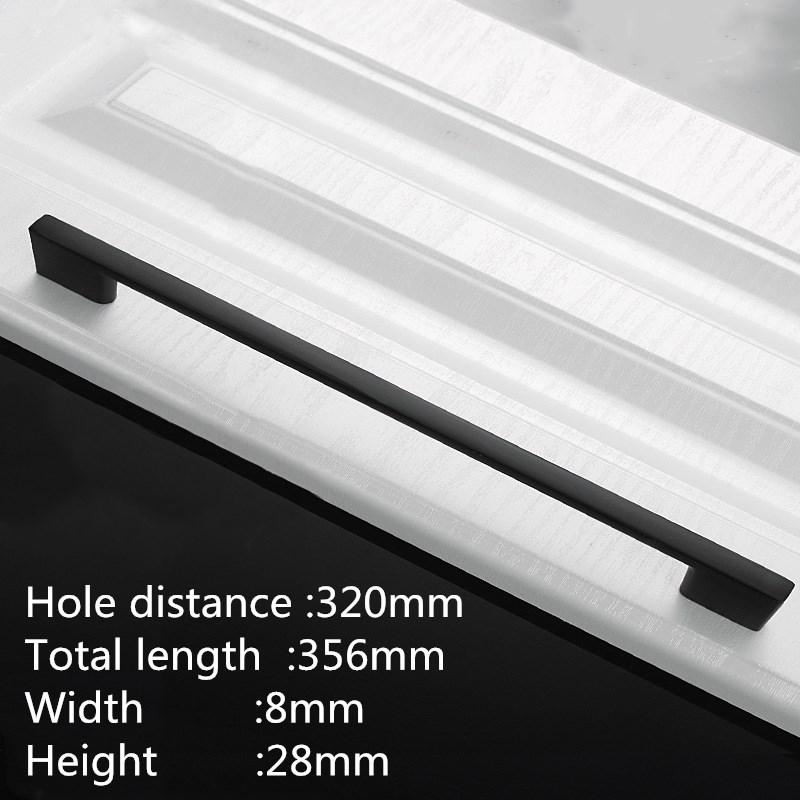 KK&FING 1PC Simple Black Aluminum Kitchen Cabinet Door Handles Drawer Pulls Glass Cabinet Wardrobe Door Pulls Furniture Hardware