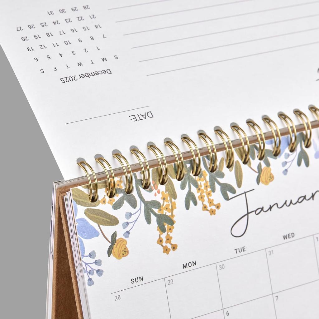 Small Desk Calendar 2026, Gimoner Standing Flip Desktop Calendar Covers 12 Months Runs from January 2026 to December 2026, Floral Design Calendars