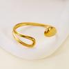 Exquisite Stainless Steel Geometric Hollow Cuff Bracelets for Women Vintage Gold Color Flower Bracelets Wedding Party Jewelry