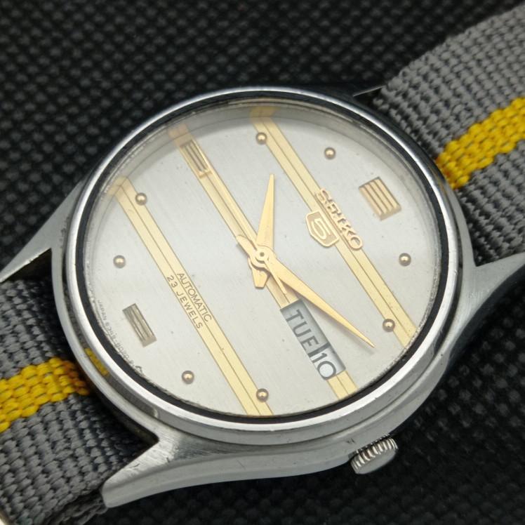 BRUKT VINTAGE SEIKO 5 AUTOMATISK 6349A JAPAN HERREKLOKKE MED ORIGINAL SKIVE a315993-9 SKU608e-a315993
