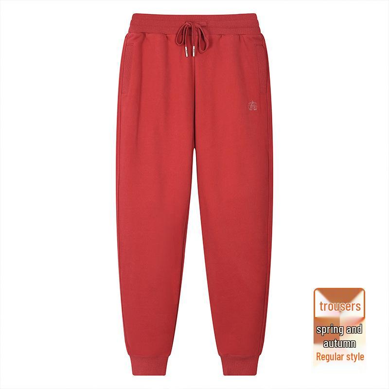 GAGN Women's Red Slimming Casual Sweatpants - Trendy Spring/Autumn Loose Fit