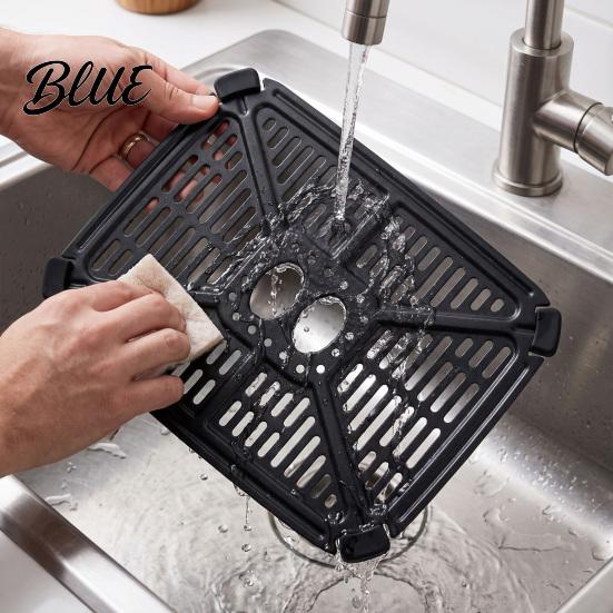 Ventilated Crisper Tray for Even Heating Air Fryer Grill Rack Replacement Holstein Housewares Dual Basket 4.4QT Carbon Nonstick Steel Non-Stick Plate