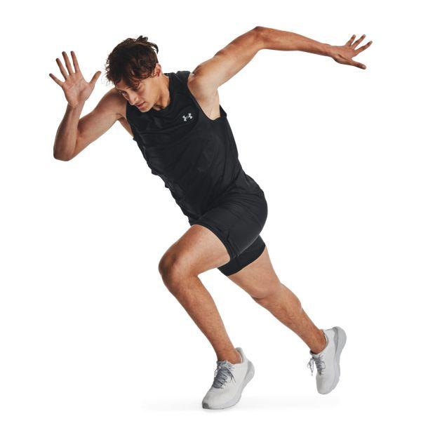 Under Armour Jednobarevná běžecká vesta s kulatým výstřihem bez rukávů Pánské topy Černá 1376994-001