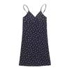 Pure desire retro printing v-neck suspender dress women's summer new floral suspender dress women's clothing