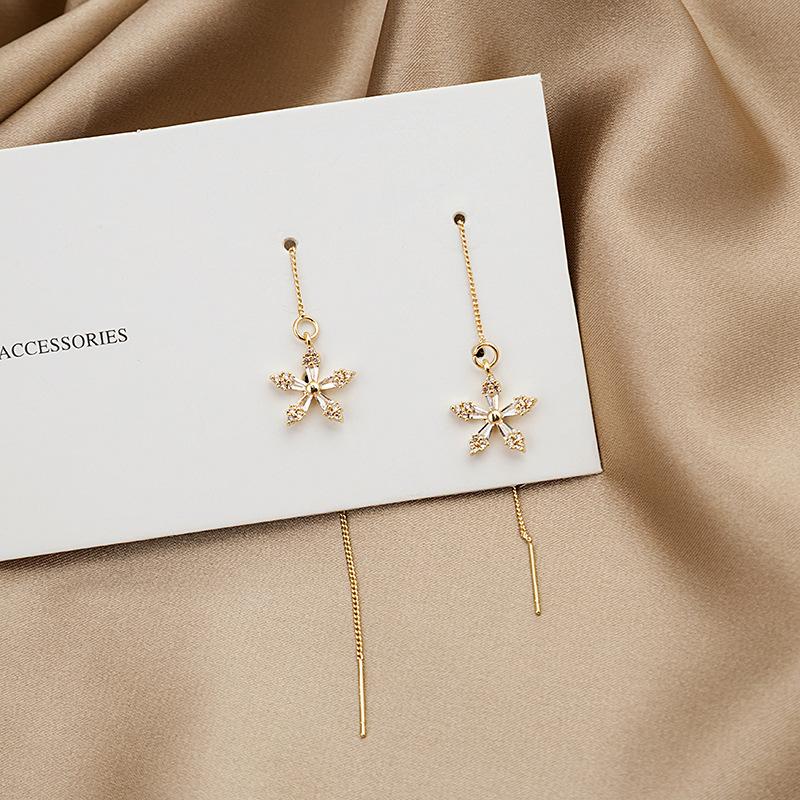 Fairy Butterfly Fringed Earrings Collection, Metal Wind Diamond Chain Earrings Exaggerated And Thin Stud Earrings