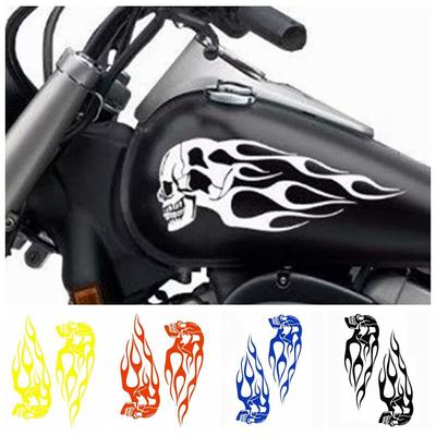 Car Modification 3D Fuel Tank Stickers Helmet Decration Motorcycle Ornament Flame Skulls Decals