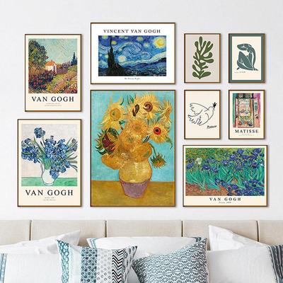 Van Gogh Matisse Picasso William Poster Drucke Raumdekoration Abstrakte Leinwandmalerei Blumenwandkunst für Wohnzimmer Wohnkultur