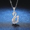 1ct Moissanite Swan Necklace Women D Color Pendant Chain Fashion Jewelry