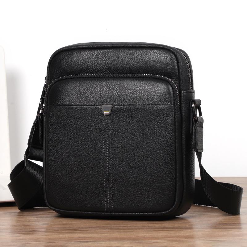 New Men Cowhide Leather Bag Fashion Trendy Business Casual Shoulder Crossbody Bag Genuine Leather Men's Sling Messenger Handbag