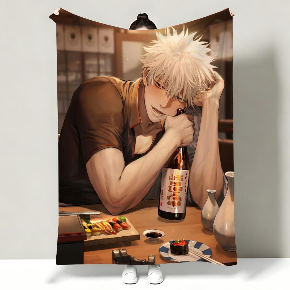 Anime G-Gintama Throw Soft Warm Flannel Throw Blanket, Multi-use for Sofa Bed Office Nap