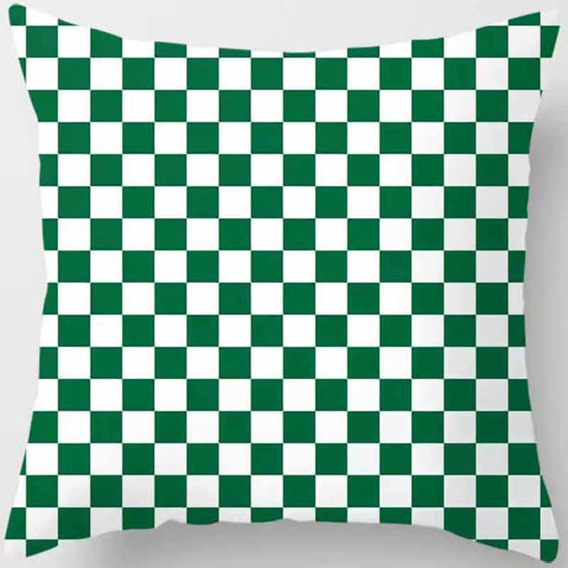 Green-tone Printed Square Pillowcase, Home Decoration, Car Sofa Cushion Cover