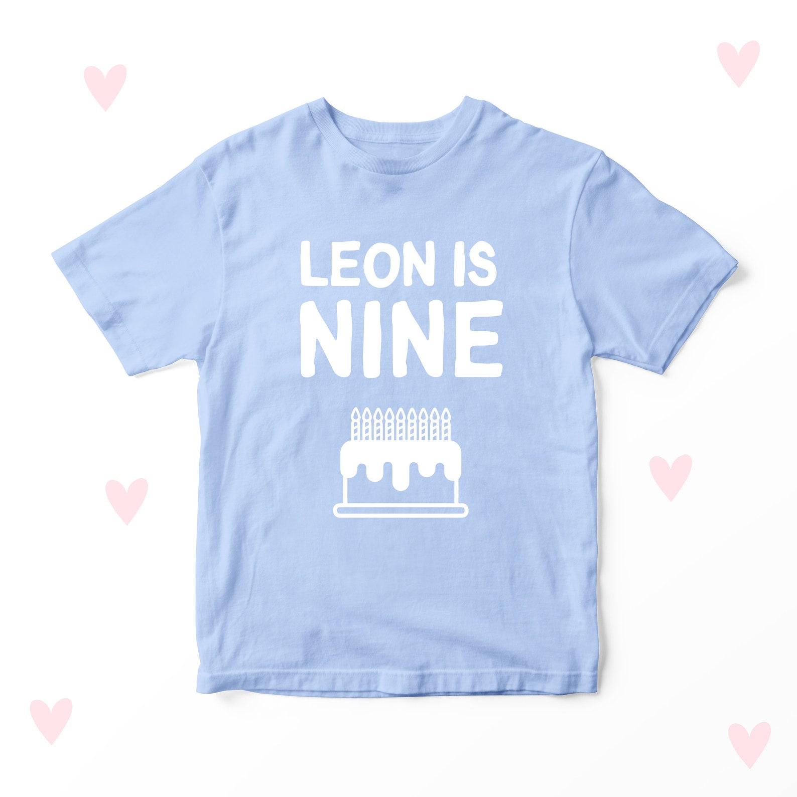 9th Birthday T-shirt Girls Boys Kids Birthday Party Outfit Personalized 120