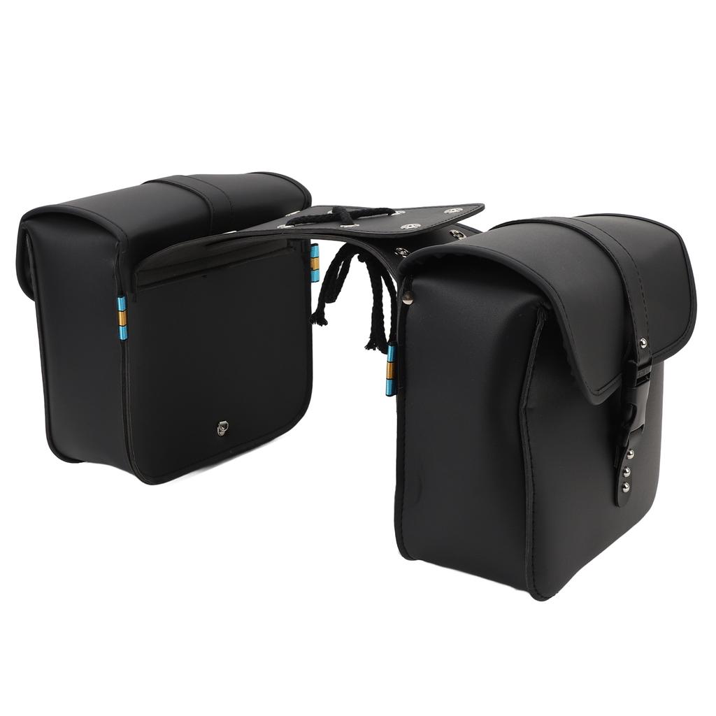 Motorcycle Saddlebags Weather Resistant High Capacity Universal PU Leather Motorbike Side Bag