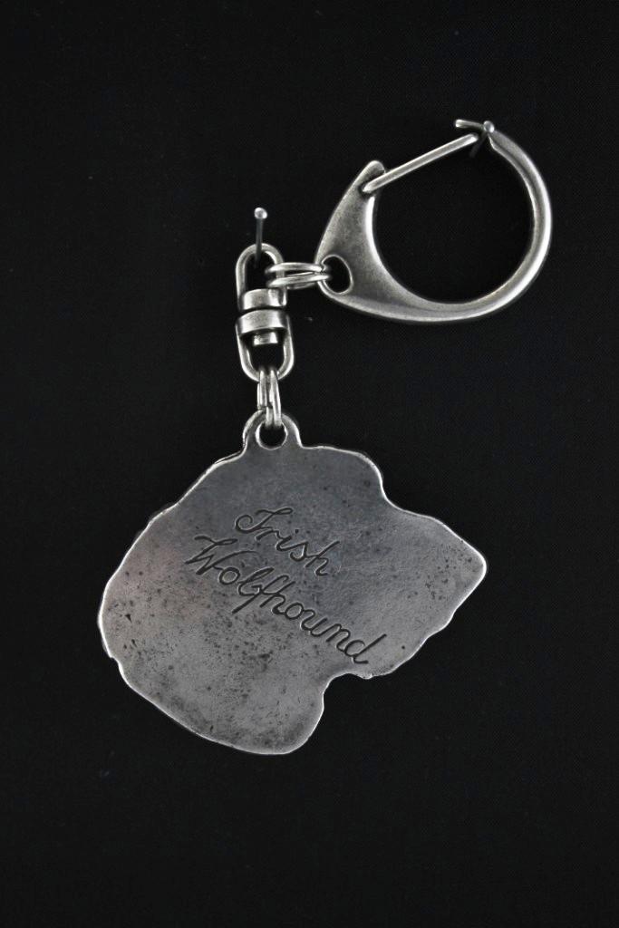 Irish Wolfhound I - Silver-plated Key Ring with Dog, Handbag Decoration, Backpack Pendant by Art-Dog Brand