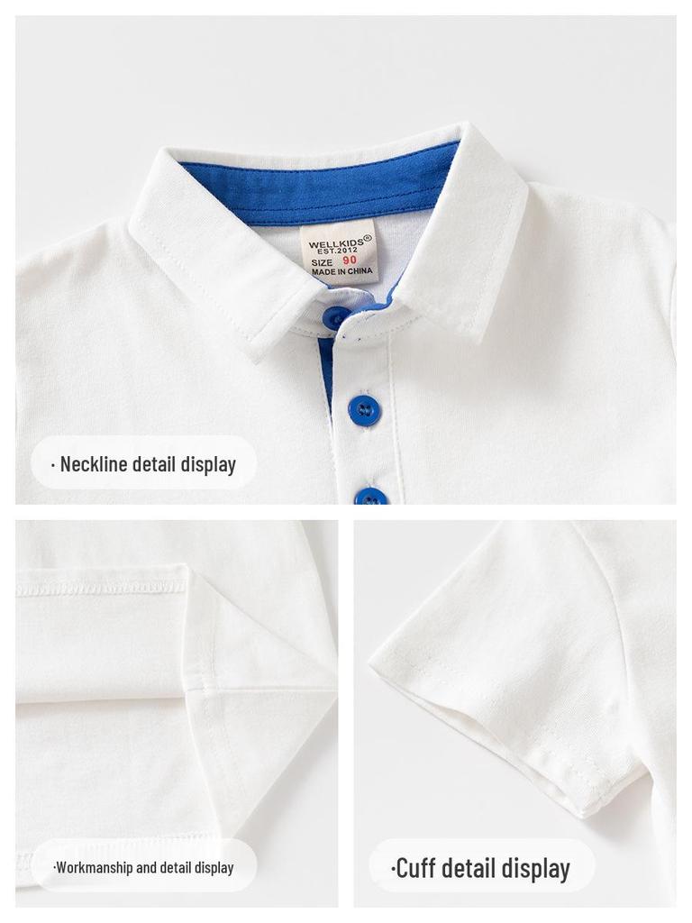 Children's Summer 2026 Boys' Short Sleeve Polo Shirt & Shorts Two-Piece Set