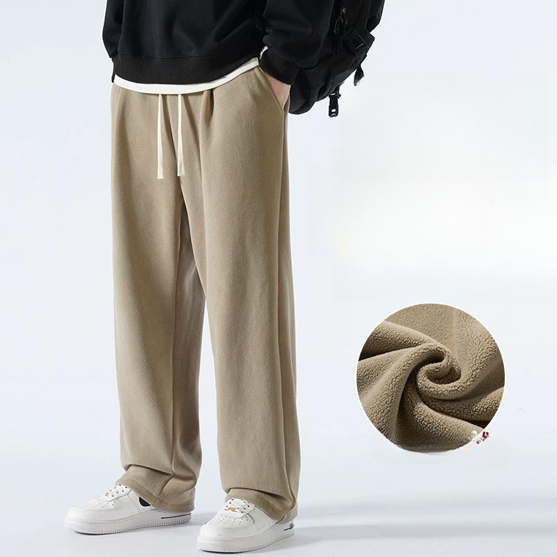 Winter Double-sided Fleece with Thick Fleece Men's Pants, Sports and Casual with Fleece Pants, Men's Loose Sweatpants