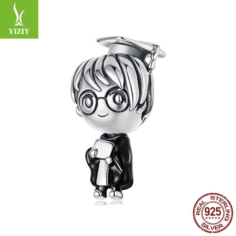 Graduation Season Boy Diy Beaded Accessories Creative Graduation Gift S925 Sterling Silver Beads Loose Beads