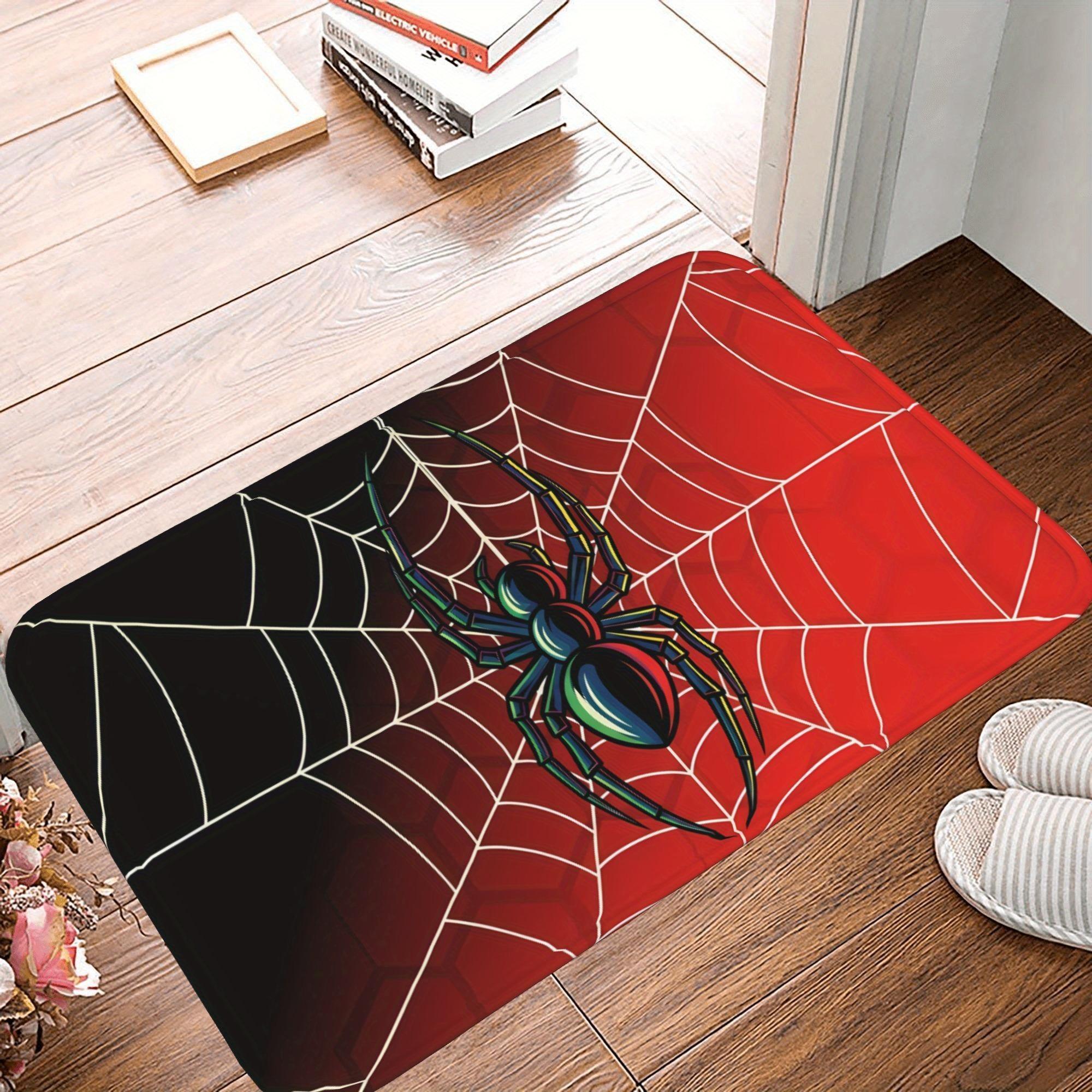 

1PC Halloween Spider Pattern Kitchen Rug Non-Slip Door Mat Pop design Bathroom Rug Bath Mat Carpet for Home Sink Laundry Decor 40cm x 60cm