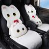 Lucky White Kitten Plush Car Seat Cover 3D Embroidery Warm Soft Non-Slip Bottom Universal Fit Most Vehicles Autumn/winter Gift