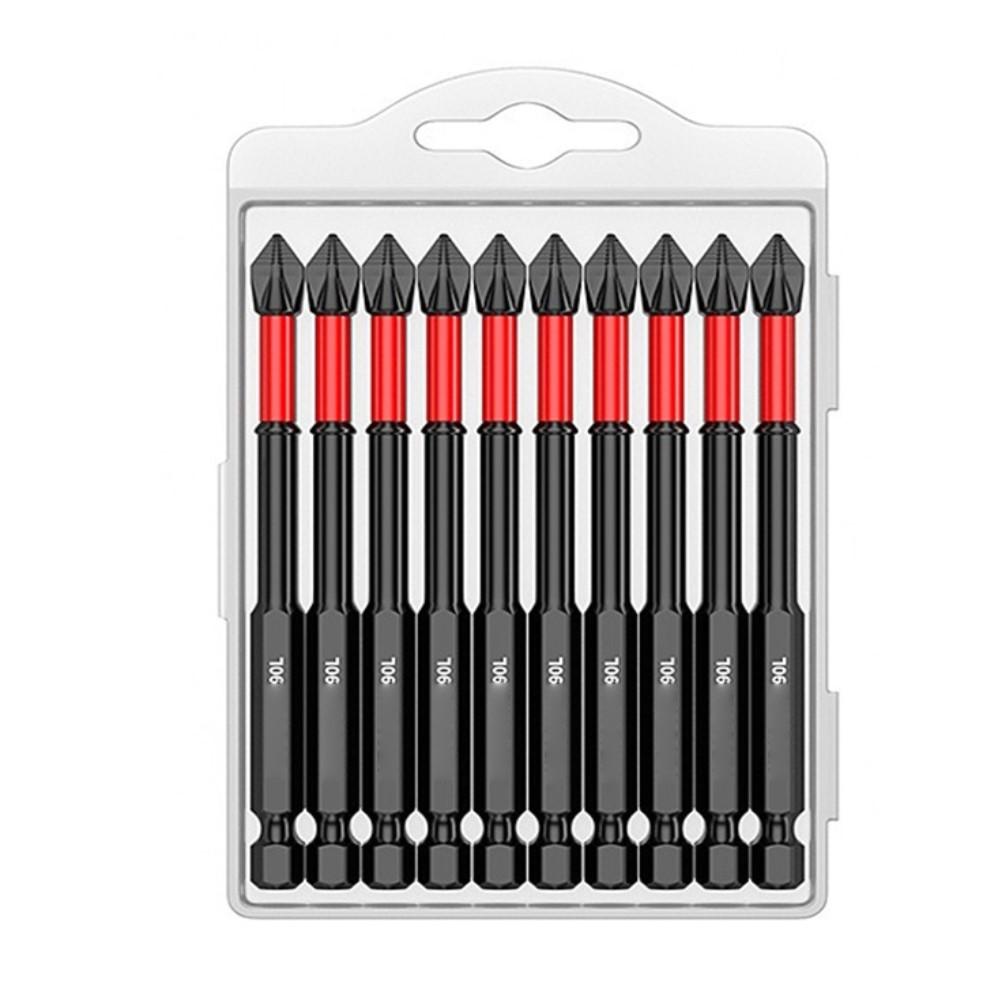 10 PcsPH2 Magnetic Impact Cross Bit Anti-Slip Long Screwdriver Bit Set Hex Shank Cross Impact Driver Bit For Power Drilling
