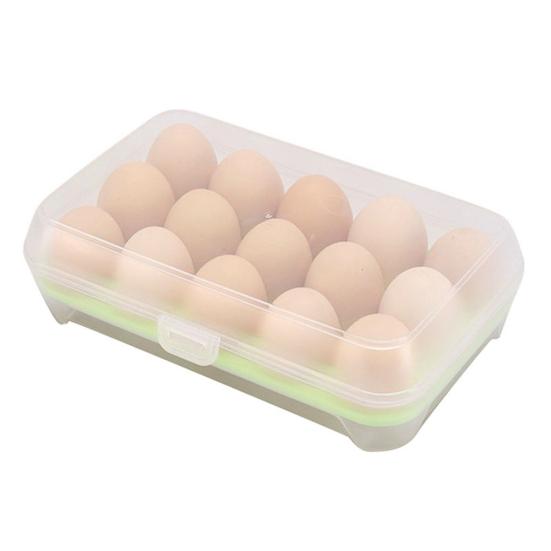 Refrigerator 15 Eggs Storage Box Holder Food Airtight Durable Container Case