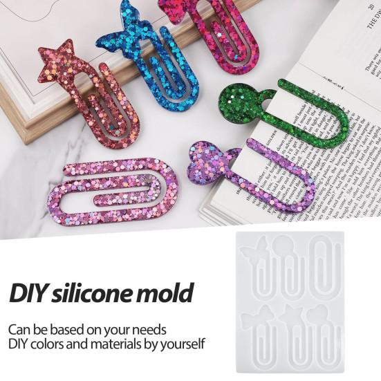 Resin Bookmark Mold Butterfly Heart Star Shapes DIY Paperclip Mold