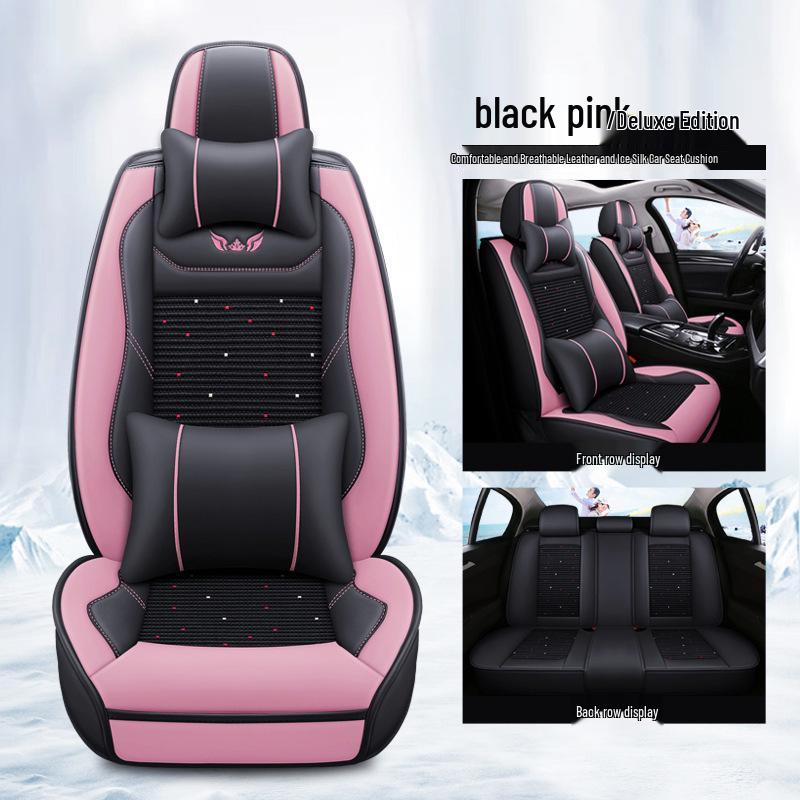 Universal Leather Cartoon Car Seat Covers for All Seasons - Compatible with Reina, MG, K3, K5, Elantra