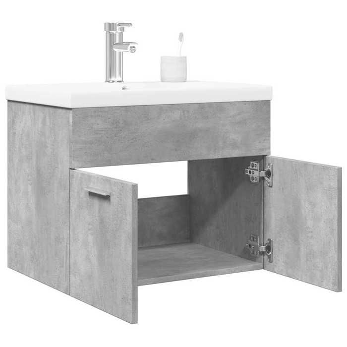 VidaXL Bathroom Vanity Unit with Integrated Basin Concrete Grey, Bathroom Vanity Cabinet, Bathroom Furniture 3324858