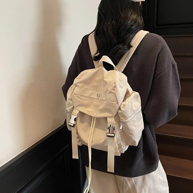 Fashi Versatile Women Drawstring Shoulder Bags Outdoor Sports Travel Ladies Backpack Casual College Female Nyl Handbags Tote
