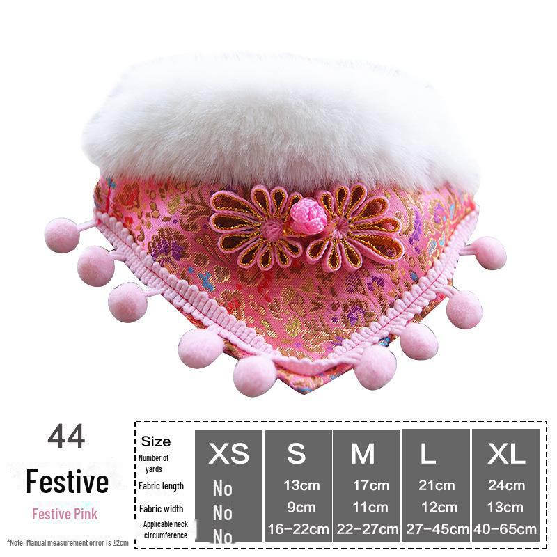 Pet Holiday Dress-Up Scarf with Bow Tie – Christmas & Halloween Dog/Cat Bib Decoration