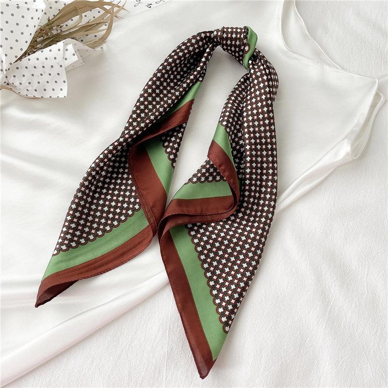 68cm Simple Polka Dot Printed Scarf Women's Four-season Simulated Silk Scarfs Fashion Versatile Scarf Headscarf Shawl