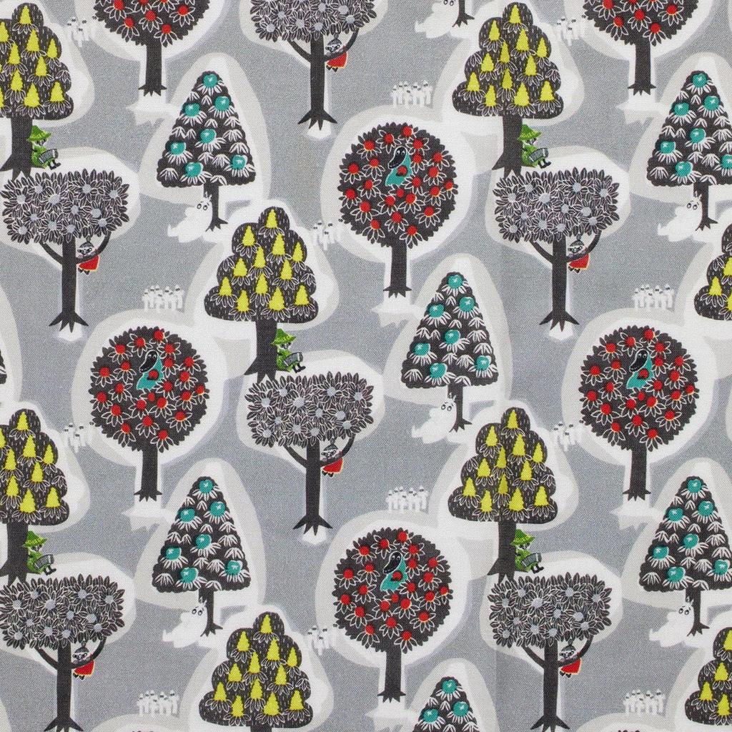 Quarter Report Moomin Eyeglass Forest W20 x H20cm in (MOOMIN) Cloth, Scenery, Gray, Approx. [Made Japan]