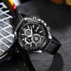 Quartz Machine Core Men Watch Waterproof  Luminous Pointer Calendar Casual Leather Strap Wristwatch