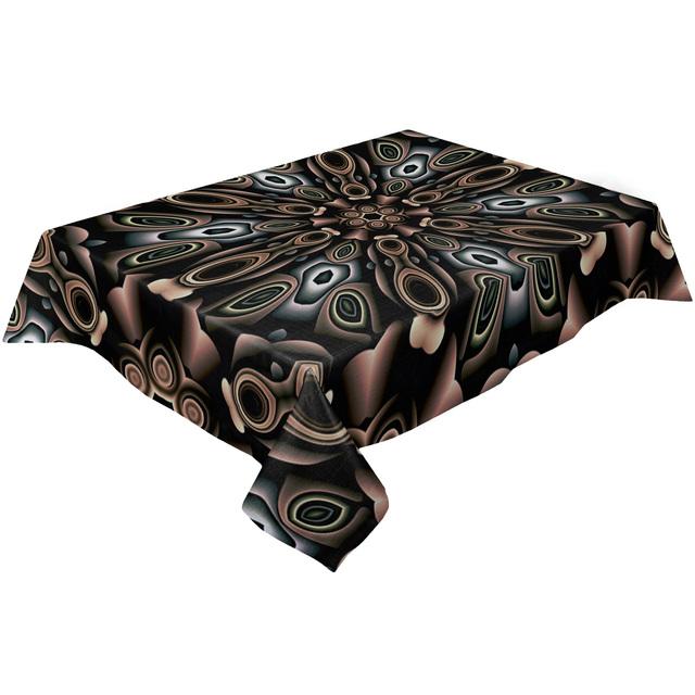 Baroque Flower Leaves Round Tablecloth Waterproof Wedding Table Decor Tablecloth Kitchen Dinning Table Cover