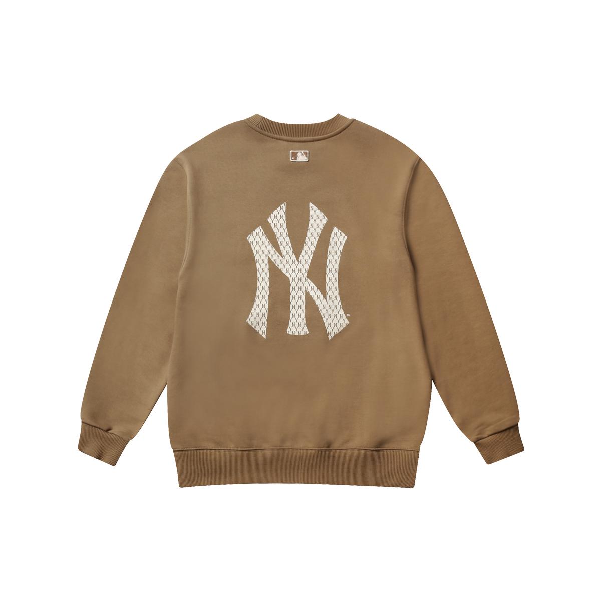 MLB Old Flower Sweatshirts Unisex Khaki Crew Neck Moderate Regular 31MTM1041-50B S