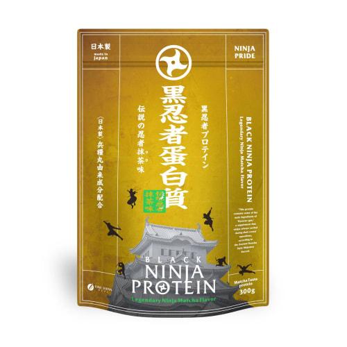 Fine Black Ninja Protein Powder, Job's Tears Extract Powder, Korean Ginseng Extract Powder, Cinnamon Powder, Matcha Flavor, 300g