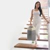Stair Corner Storage Basket for Maximizing Unused Home Space Efficiently Craft of Fabric and Cotton Rope Materials