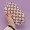 checkerboard Stylish pencil case, desktop stationery storage bag, Minimalist portable cpencil bag Creative gifts for friends