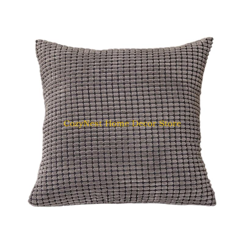 92MF Corduroy Throw Pillow Slip, Soft Plushes Throw Pillow Cover Grains Bright Accent for Ages Home Comfort