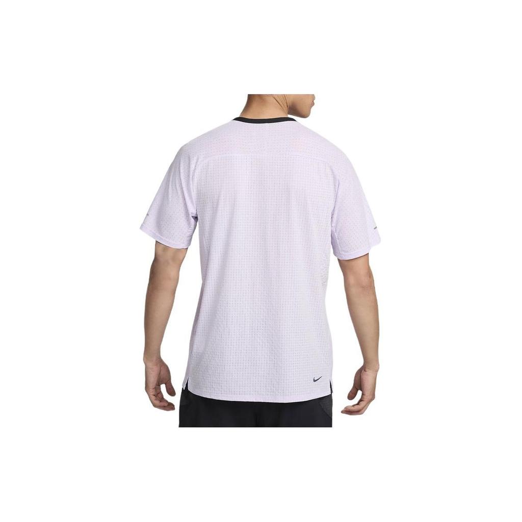 Nike Solid Color Logo Print Crew Neck Short Sleeve T-Shirt Men Tops Light-Purple DV9305-511
