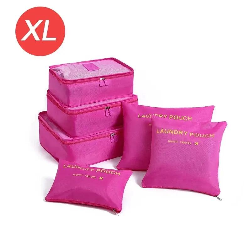 6 STÜCKE Große Größe Reiseorganizer Tragbarer Kofferorganizer Kleidung Schuhe Make-up-Tasche Gepäckorganizer Reiseaufbewahrungstasche