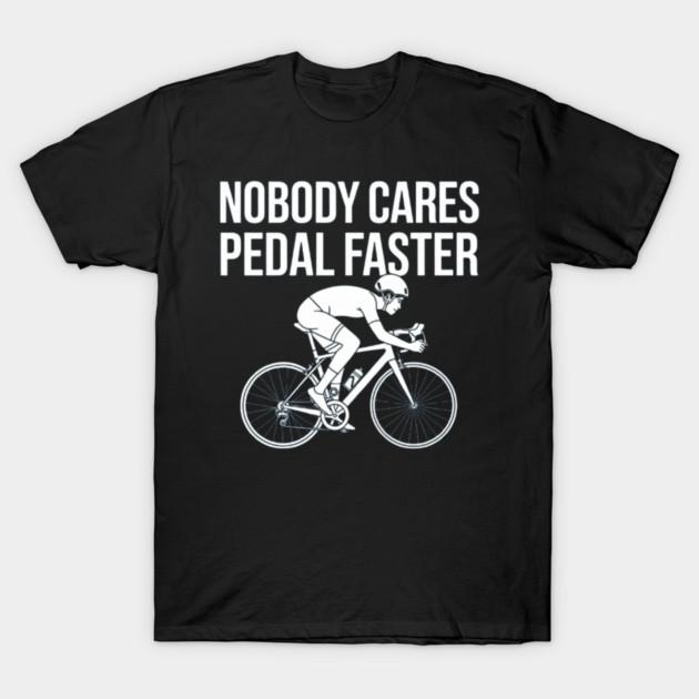 Asian Size Men Black Print T-shirt Nobody Cares Pedal Faster No-Cut Print Cotton Tshirt L чёрный