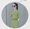Women's Summer Fashion Suit: Short Slim Fit Top & Wide-Leg Pants Two-Piece Set