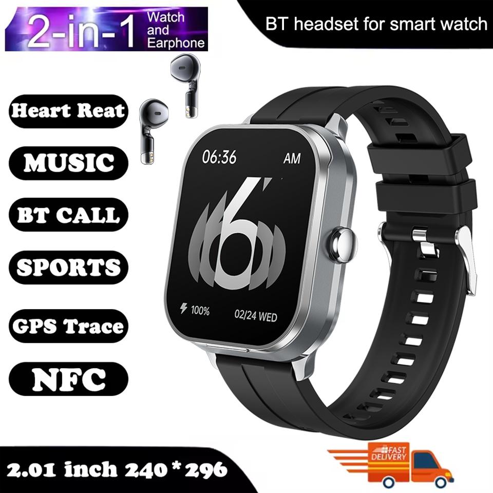 

2025 Новые NFC Умные Часы TWS 2-в-1 Bluetooth Наушники Мониторинг Здоровья Bluetooth Вызовы Водонепроницаемые Фитнес D8 Pro Умные Часы
